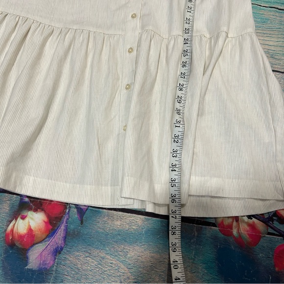 NWT Alex Marie Benson Linen Banded Button Long Slv Striped Dress Size 6 - Picture 11 of 13